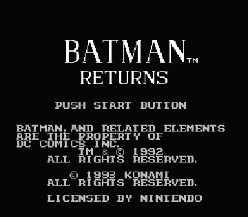 Batman Returns (USA) screen shot title